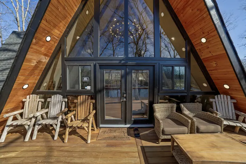 Covered deck on an A-frame in Stafford, VA