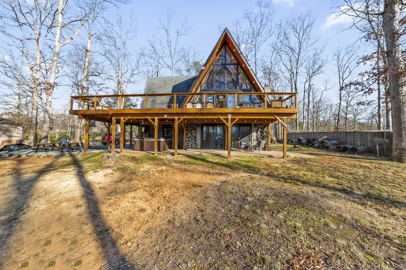 A-frame home exterior with deck in Stafford, VA