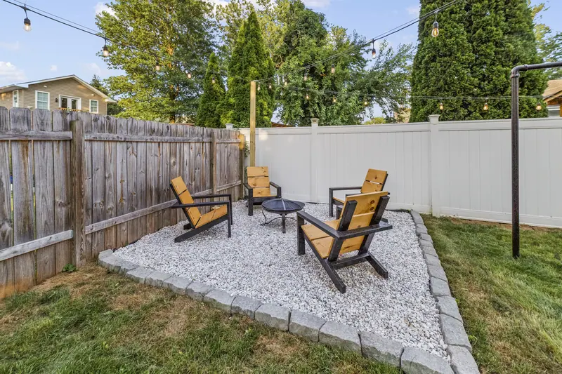 Backyard patio with lounge chairs in Laurel, MD