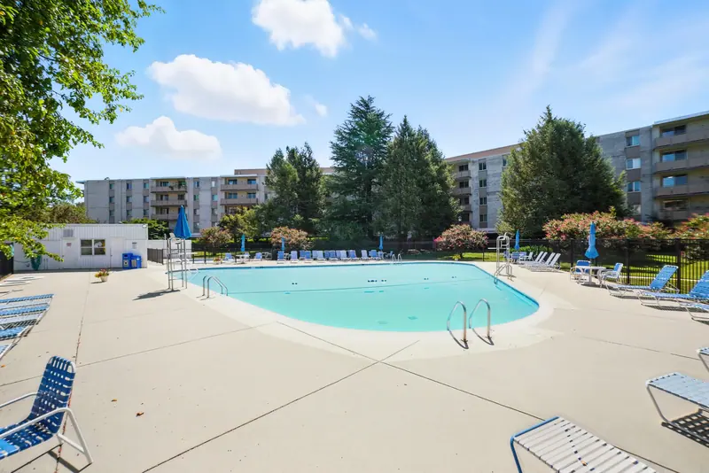 Community pool at a Bethesda, MD condo building