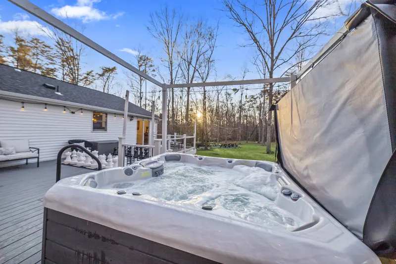 Deck with hot tub in Stafford, VA