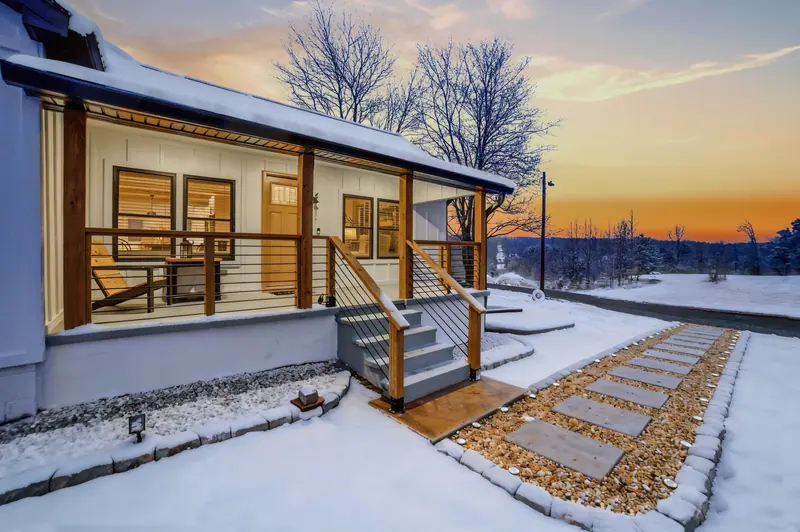 Farmhouse at twilight in the snow, Culpeper, VA