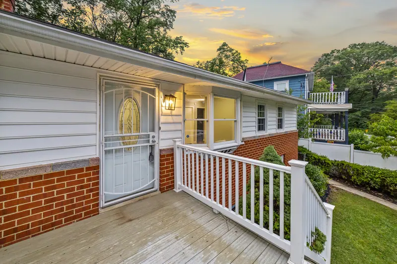 Front porch at twilight in Berwyn Heights, MD