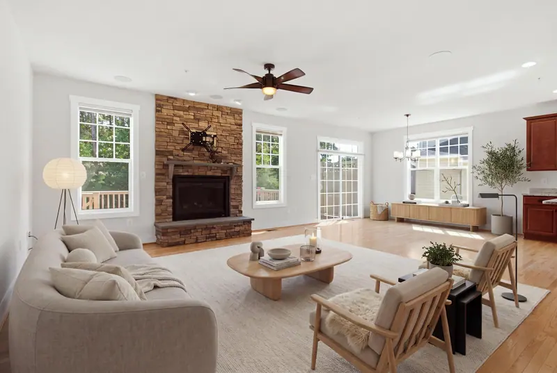 Living room after virtual staging, Severn, MD