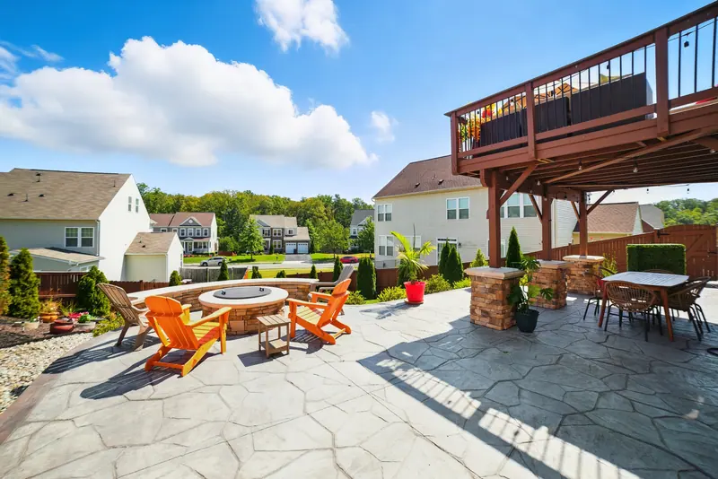 Stone patio and fire pit in Woodbridge, VA