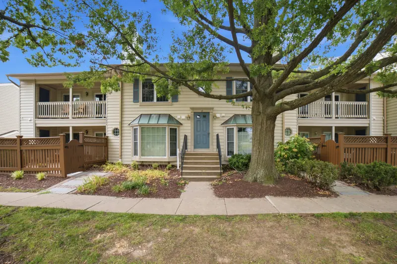 Townhome exterior under a large oak in Alexandria, VA