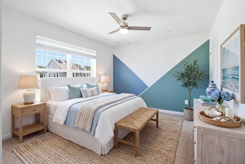 Virtually staged bedroom